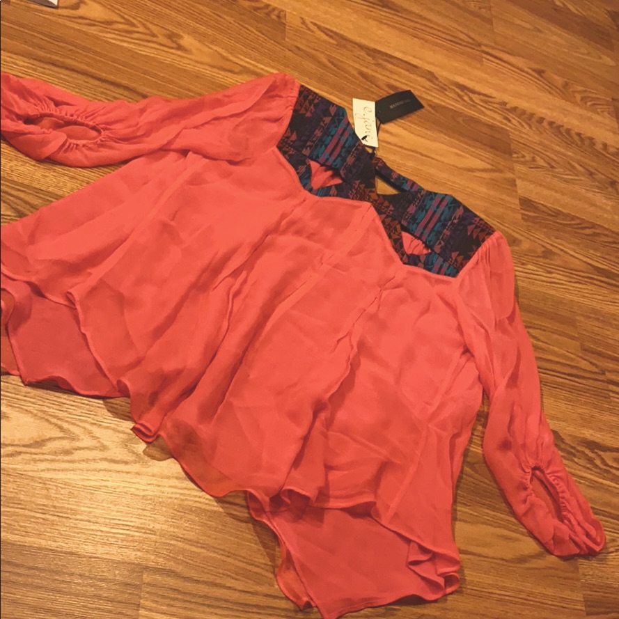 Nwt Boundary & Co. Long Sleeve Silk Top Small